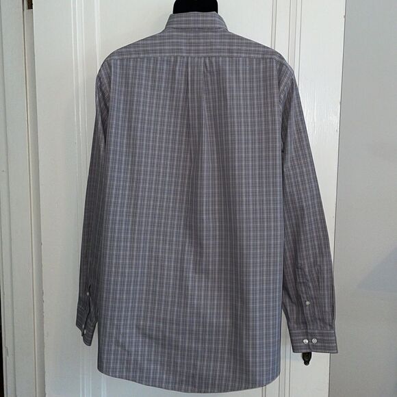 Eddie Bauer gray, white & black check cotton long sleeve shirt - Picture 7 of 10
